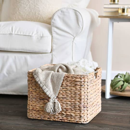 Household Essentials 11" Square Hyacinth Wicker Basket